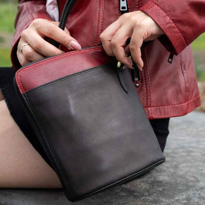 Derek Alexander Adjustable Crossbody Bag with Wide-Zip Main Compartment