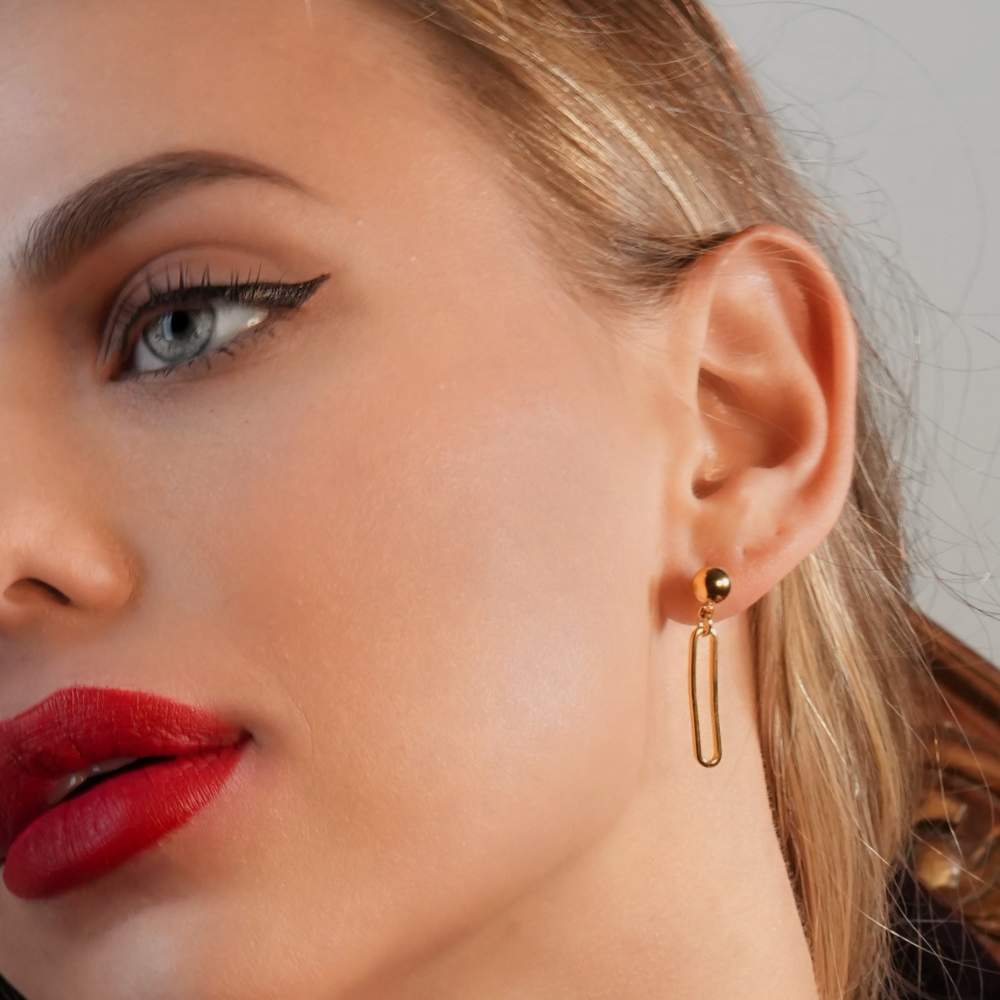 DULCE: Contemporary Paper-Clip & Ball-Bead Earrings