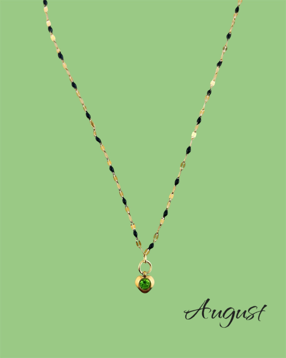 Heart Stone Necklaces in gold - various birthstone colours