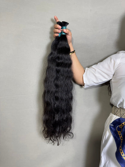 Raw Indian Wavy Bulk Hair Bundles