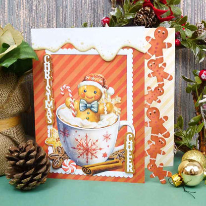 Festive Fancy-Edge Card Blanks - Gingerbread Men