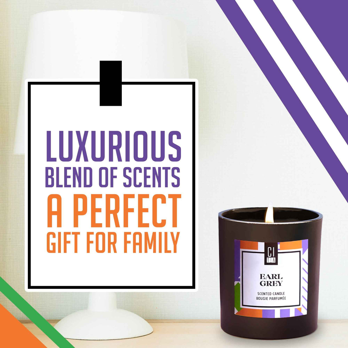 Earl Grey tea scent Soy Wax Candle - Bergamot & Rose - 8 oz