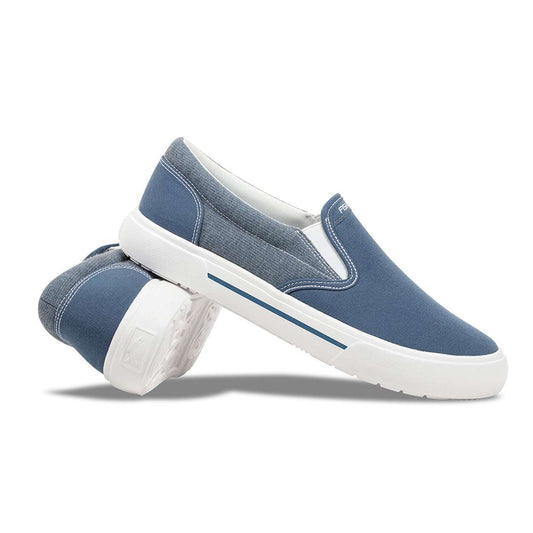 Fishooz Men's Sunbrella® Slip-On Denim/White