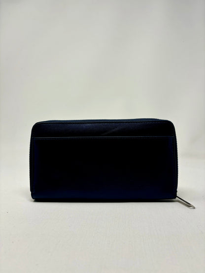 Portefeuille en cuir bleu doré - Anna