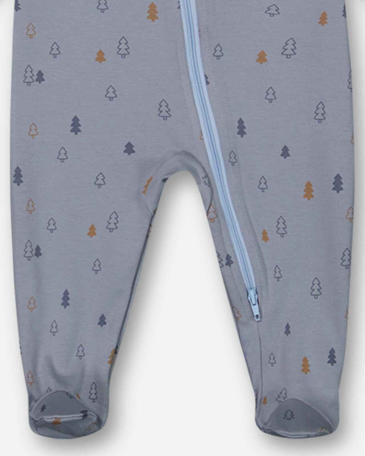 Organic Cotton One Piece Pajama Air Blue Printed Trees