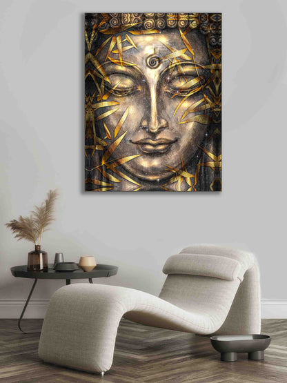 Wall Art -Canvas Pint Gold Buddha- Artwork