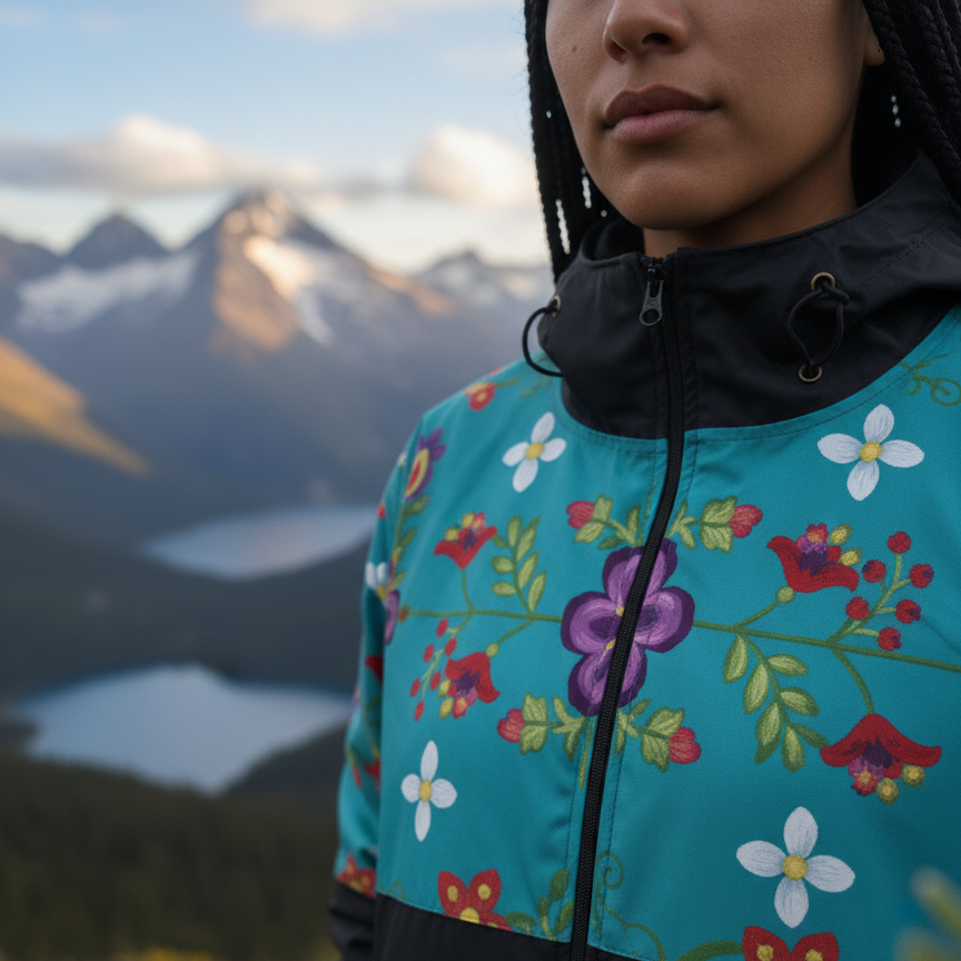 OLDTRIBES™ Turquoise Bloom Windbreaker