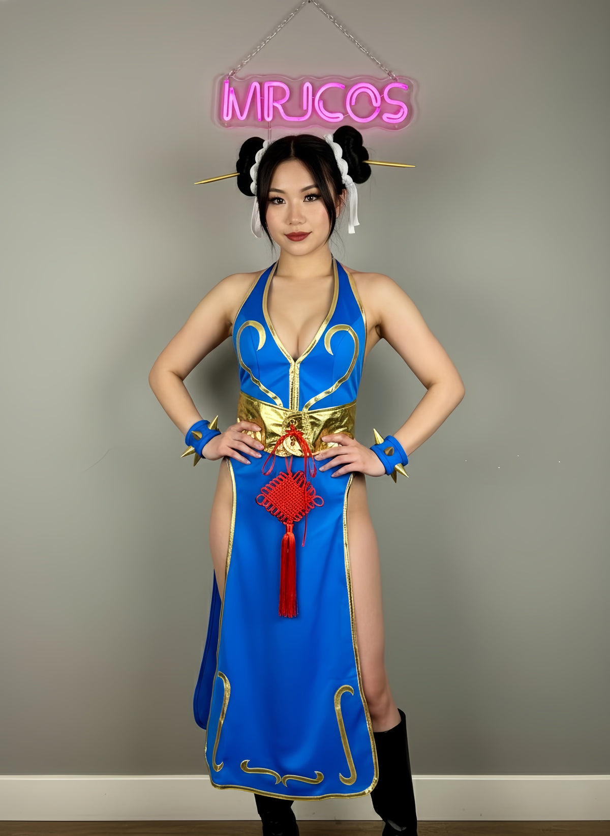 [Inventory Clearance] Chun Li Cosplay Costume Cheongsam Dress Lingerie Set