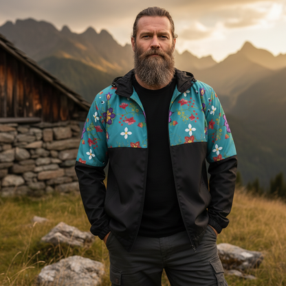 OLDTRIBES™ Turquoise Bloom Windbreaker