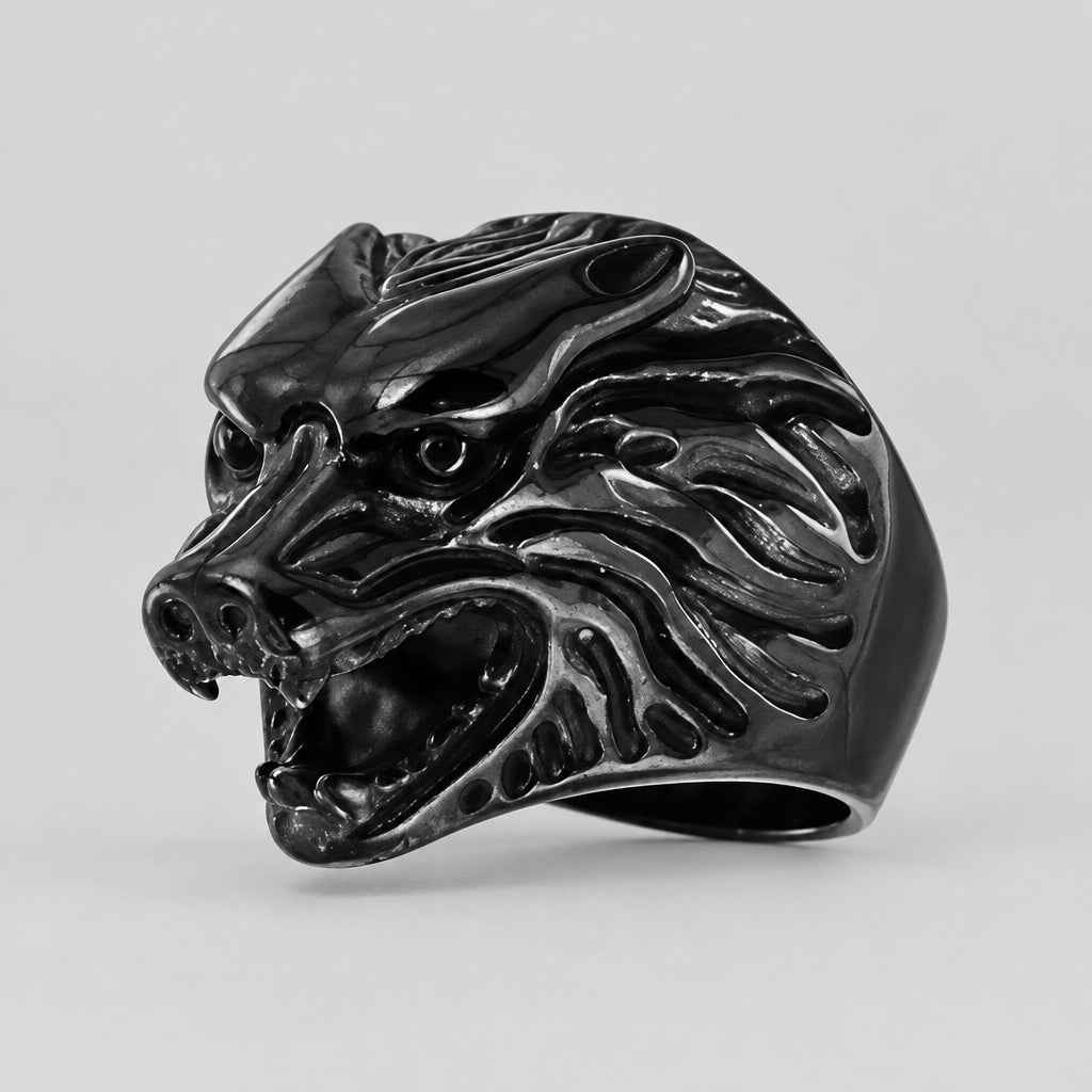 GoSteel Men's Wolf Ring | Stainless Steel