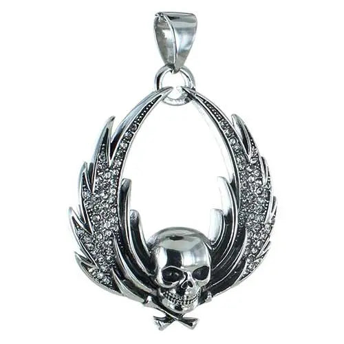 GoSteel Men's Skull & Wings Pendant | Stainless Steel