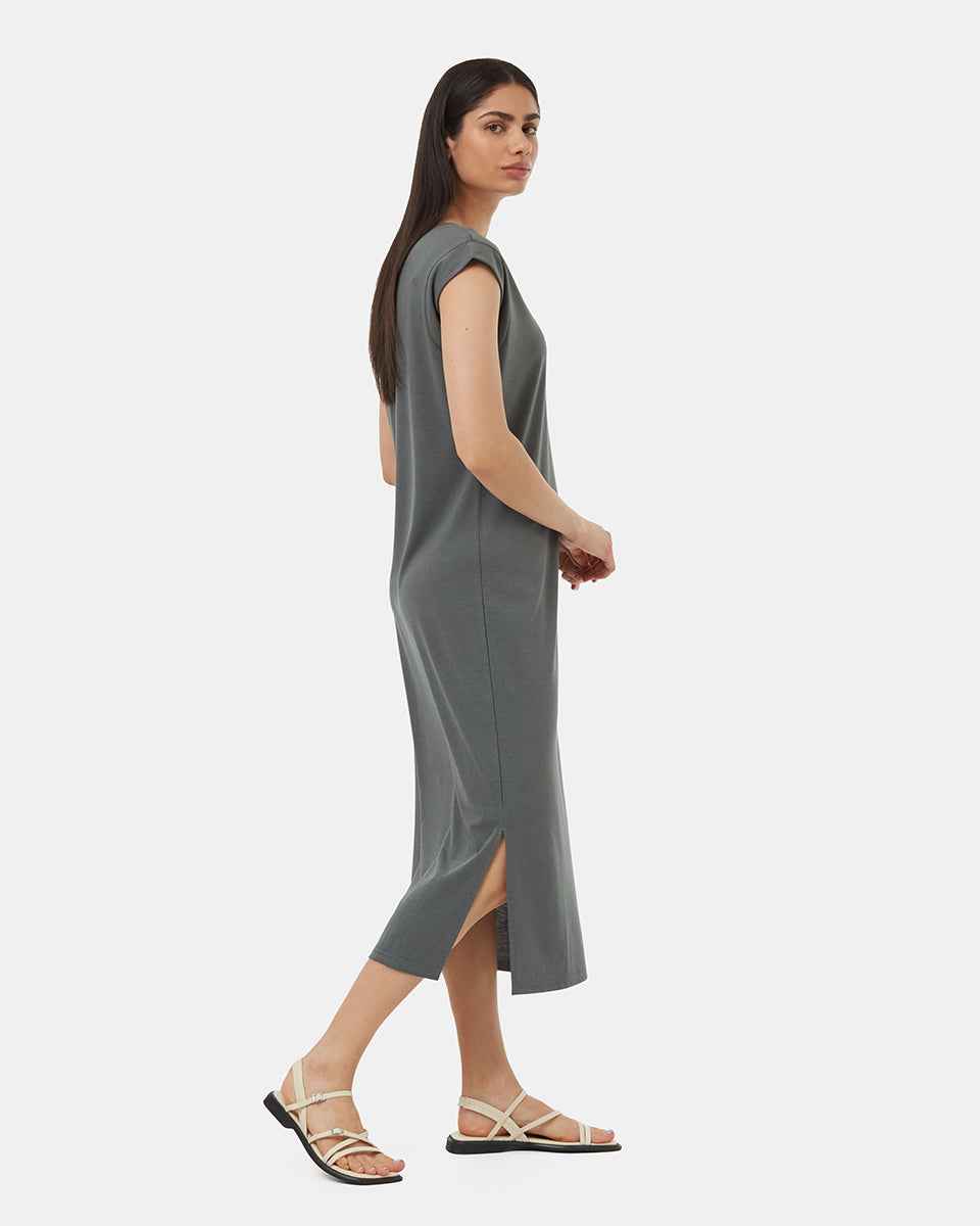 TreeBlend V-Neck Midi Dress