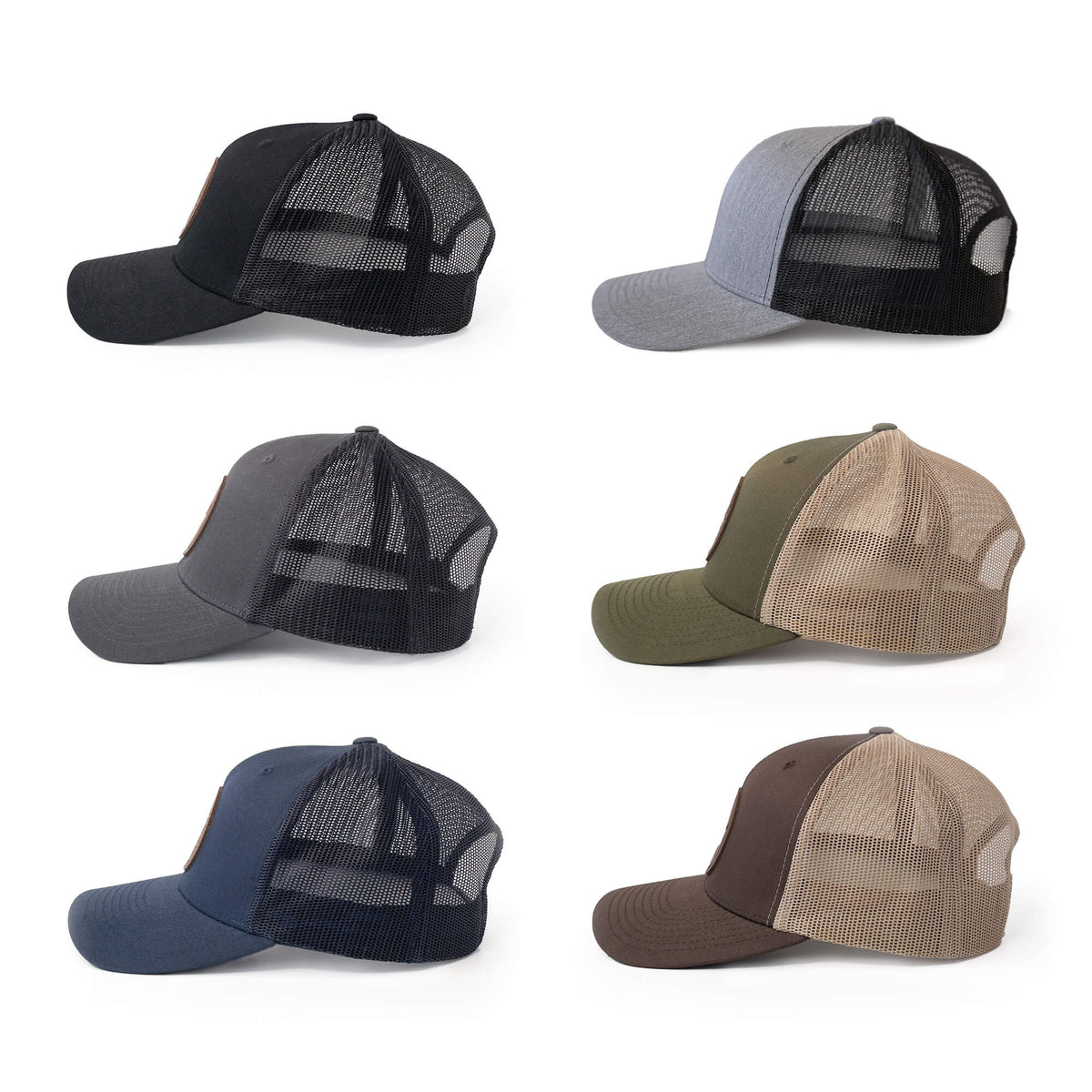 Elk Leather Patch Trucker Hat
