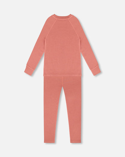 Merino Wool Base Layer Set Dusty Pink