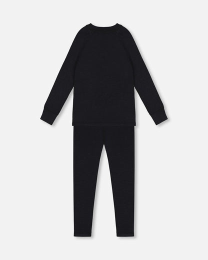 Merino Wool Base Layer Set Black