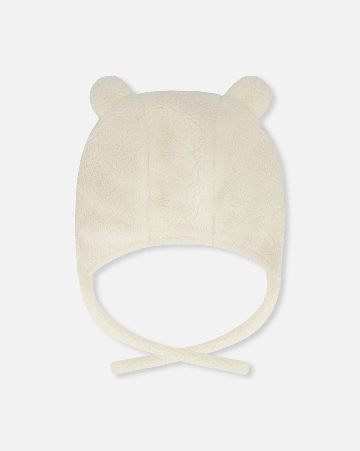 Lined Baby Sherpa Hat With Ear Flaps Off-White