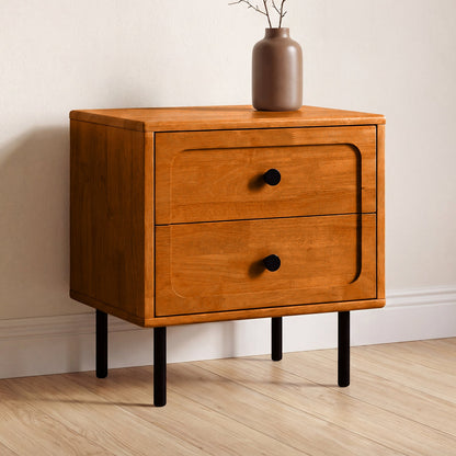 Savana Two Drawers Solid Wood Nightstand