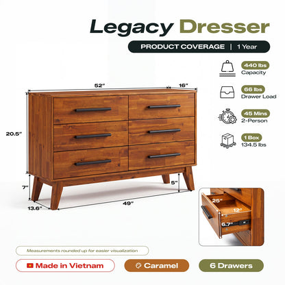 Legacy Solid Wood Dresser