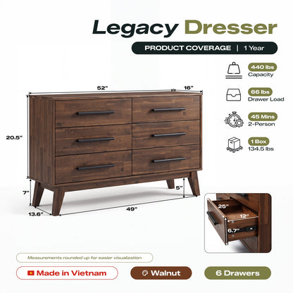 Legacy Solid Wood Dresser