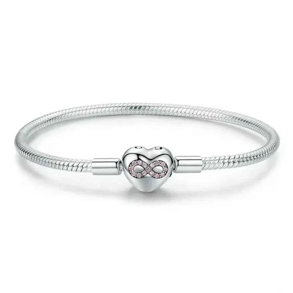 Sterling Silver Infinity Heart Bracelet with CZ