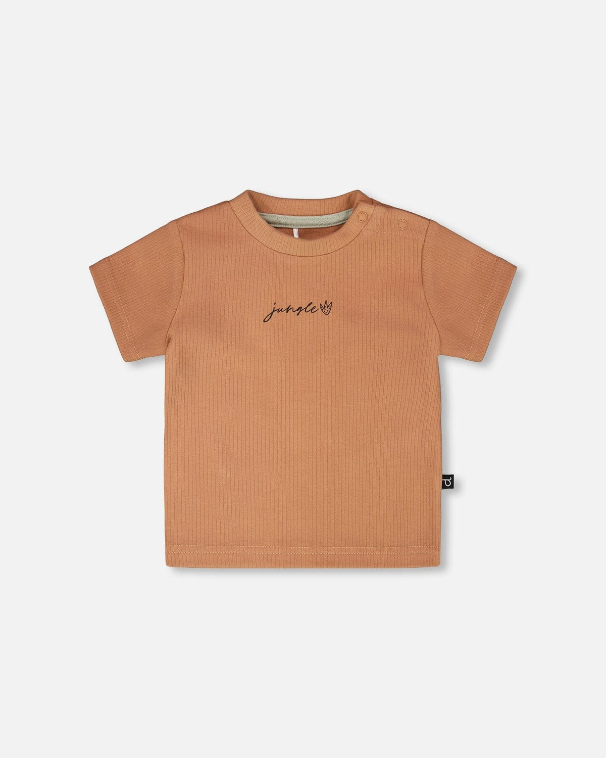 Cotton Rib Jersey T-Shirt And Organic Cotton Jersey Short Set Caramel And Beige Zebra Print