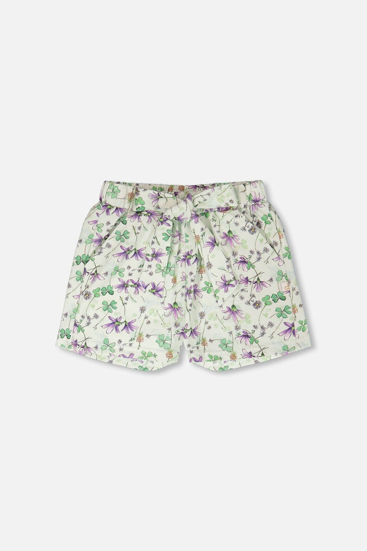 Jersey Shorts Green Printed Flowers