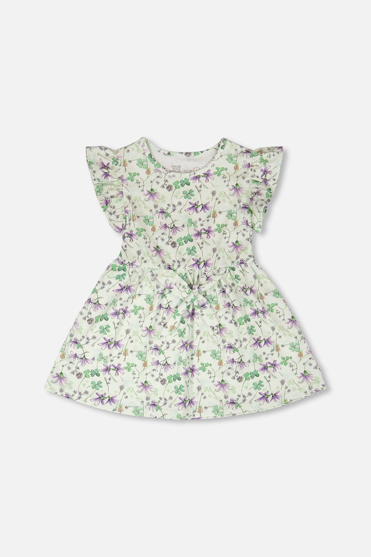 Jersey Dress Green Printed Flowers
