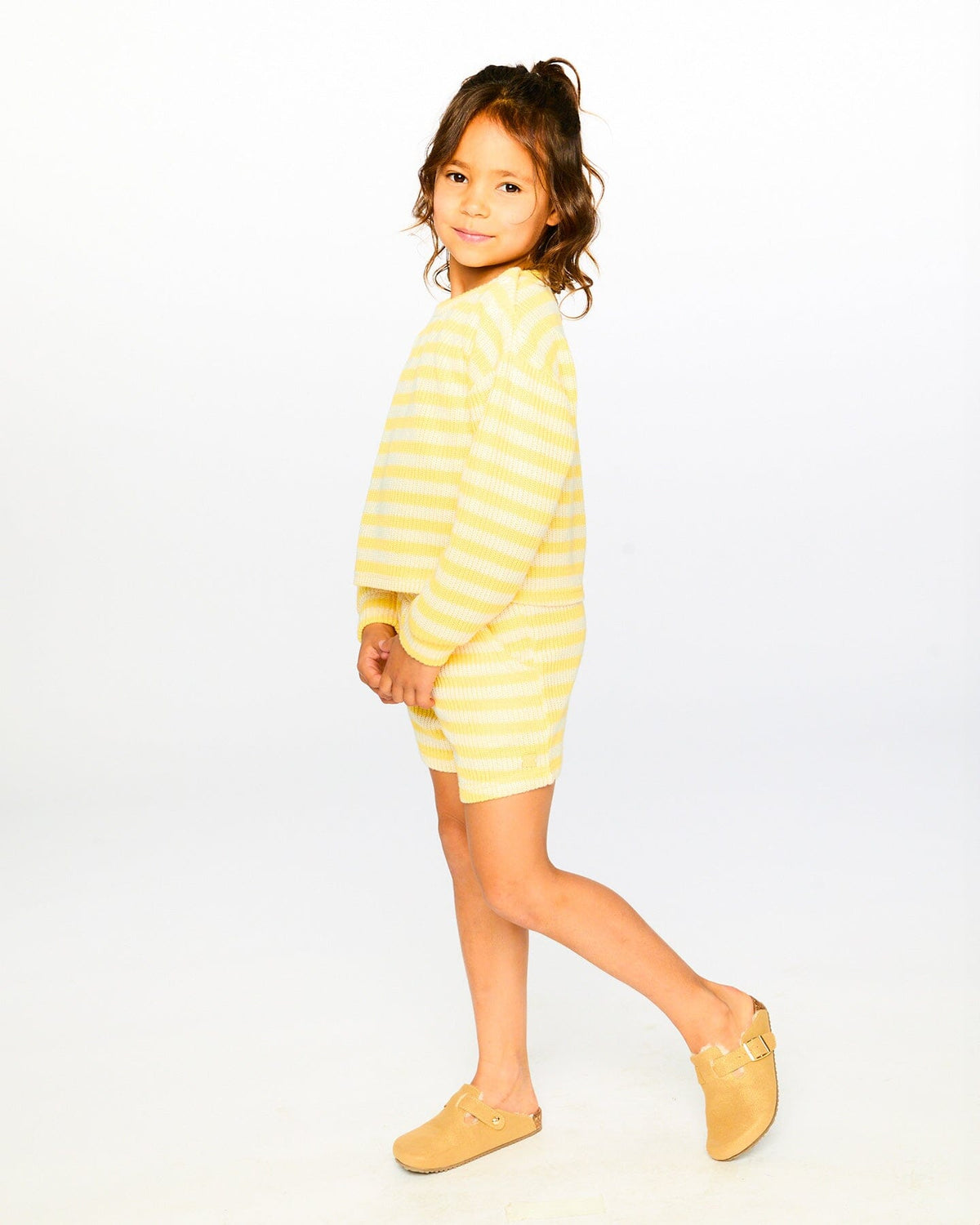 Striped Shorts Yellow And White