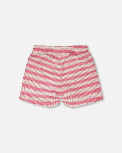 Striped Shorts Pink And White