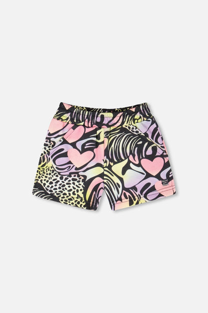 French Terry Shorts Black Multicolor