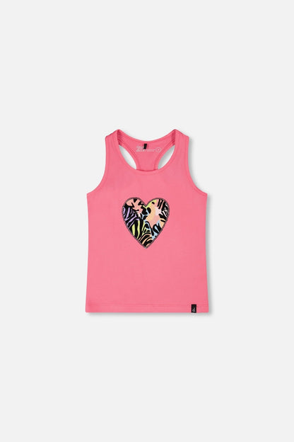 Organic Cotton Jersey Tank Top Pink With Screen Print