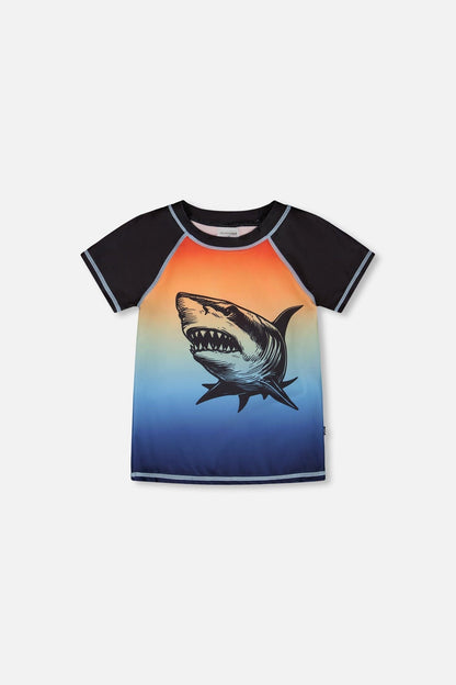 Short Sleeve Rashguard Blue And Orange Gradient