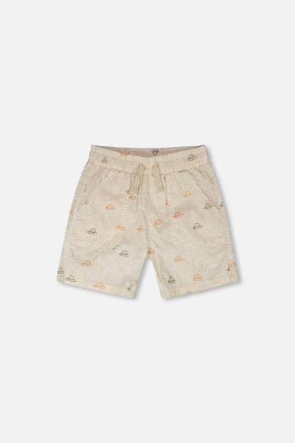 Poplin Shorts Beige Safari Print