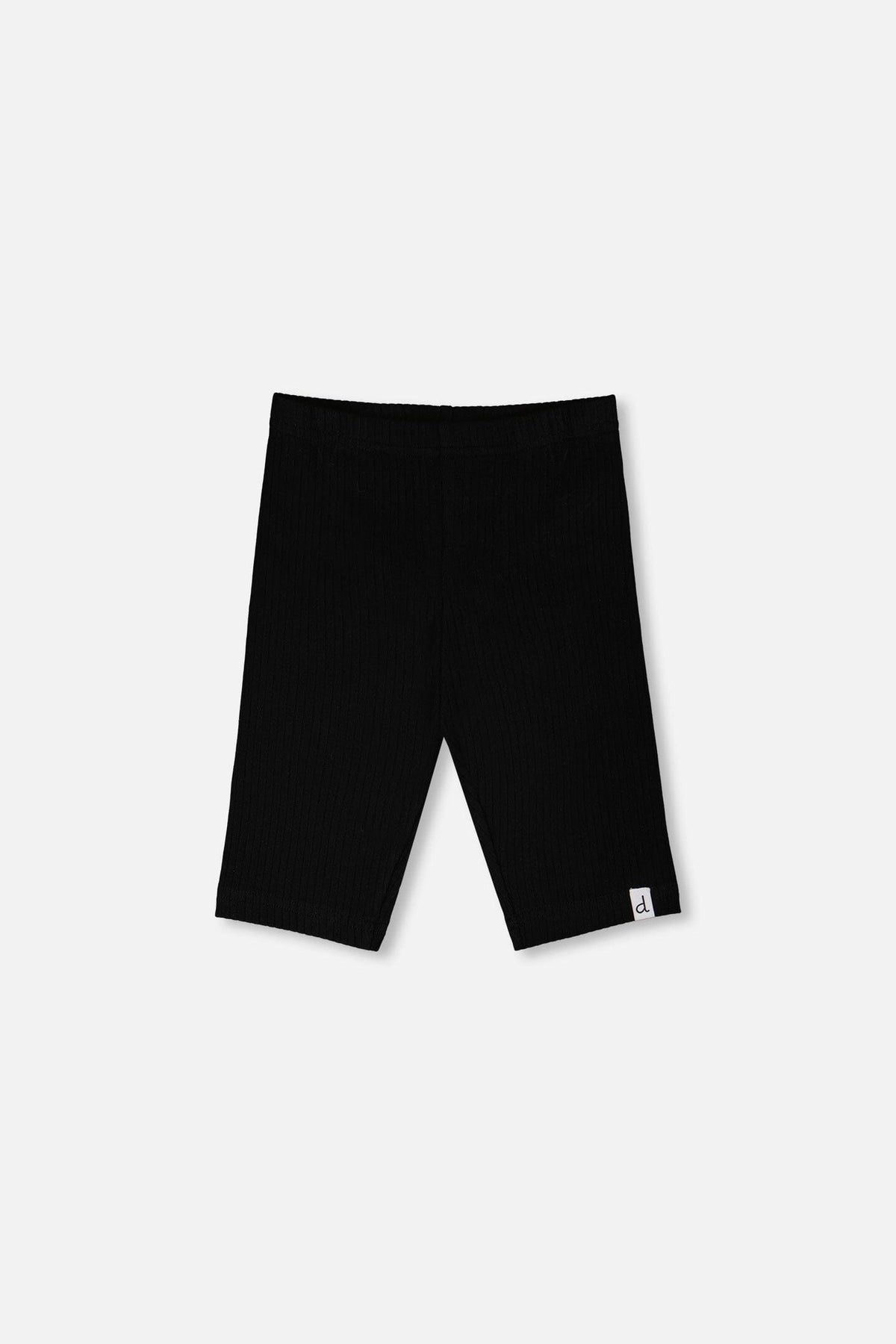 Rib Biker Leggings Black