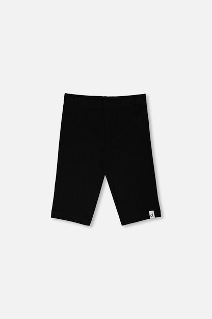 Rib Biker Leggings Black