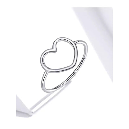 925 Sterling Silver Minimal Heart Band Ring