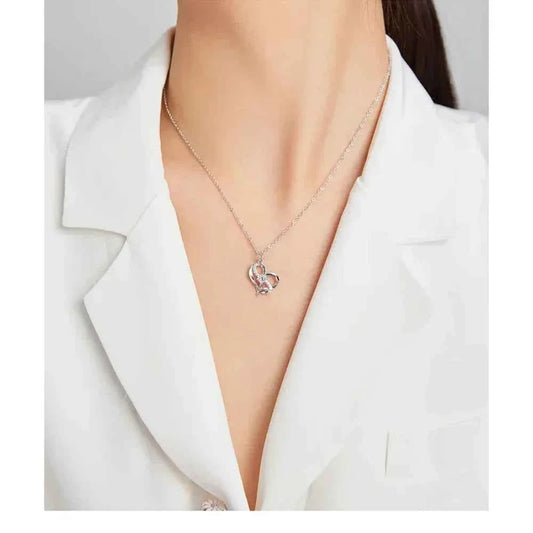 Sterling Silver Forever Love Heart Pendant Necklace With Cubic Zirconia - Women'S Necklace