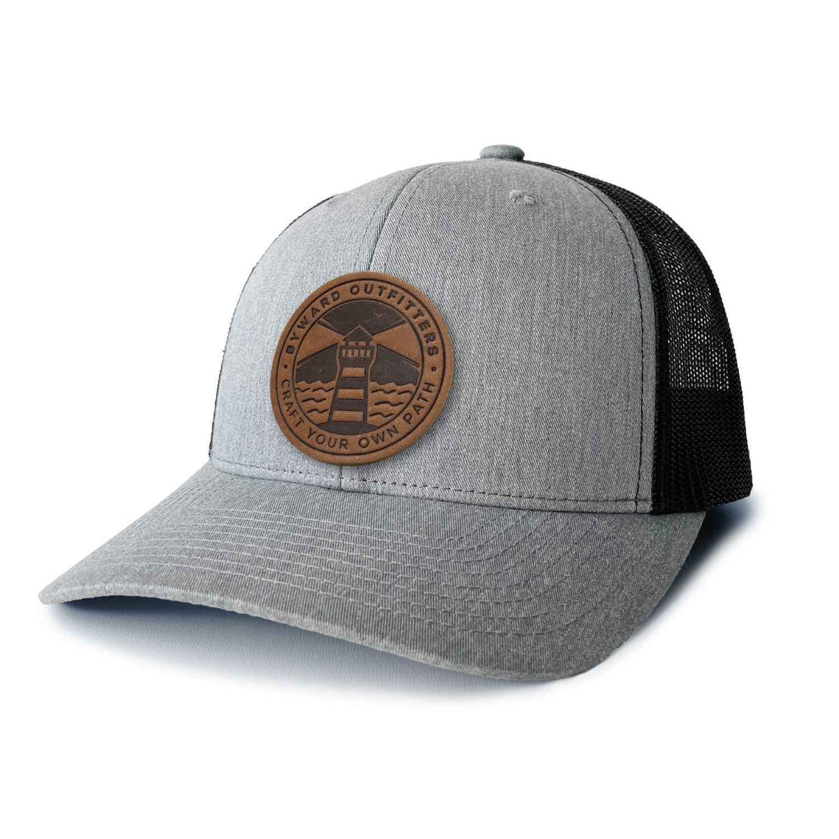 Maritime Lighthouse Leather Patch Trucker Hat