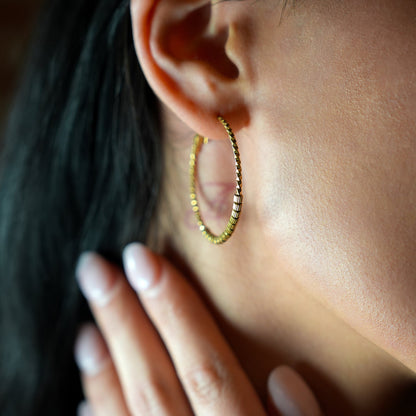 HOSHIKA: Variable Textured Beaded Hoop Earrings
