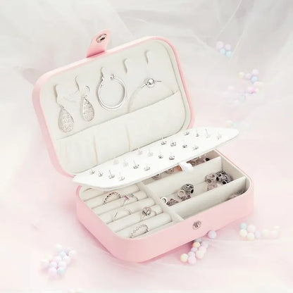 Treasure Keeper: Pink Pu Leather Jewelry Box For Rings, Necklaces & More