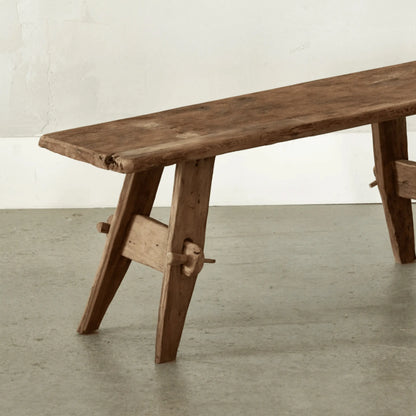 Banc Rembrandt en teck ancien