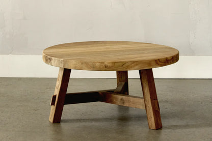 Table basse ronde en teck - collection Artisan