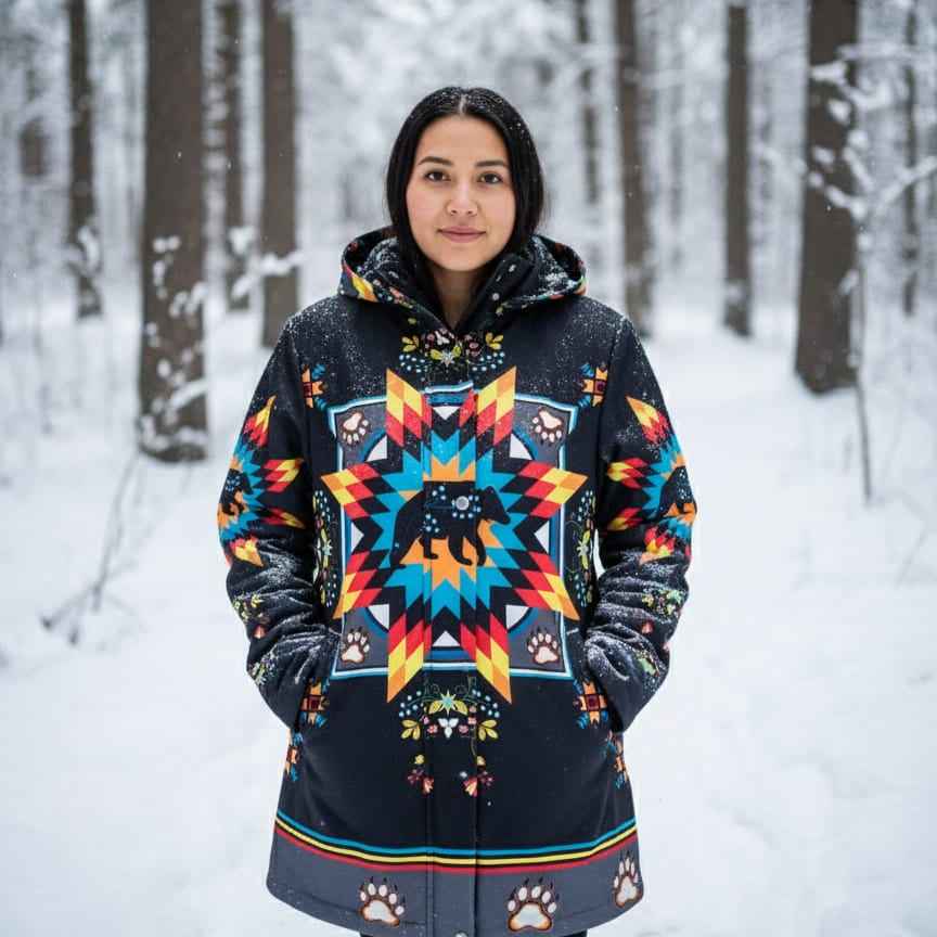 Midnight Bear 3/4-Length Coat