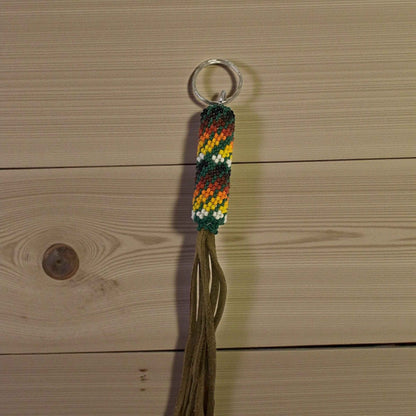 OLDTRIBES™  dark green Beaded Keychain