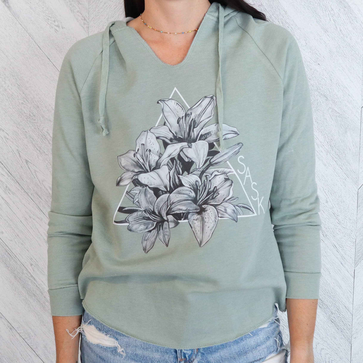 Lily Triangle B/W Premium Women's Bunnyhug | Saskatchewan Clothing