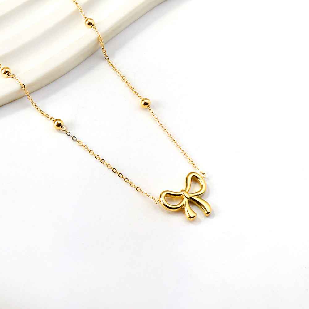Charming Bow Pendant Necklace