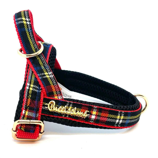 Carnegie Plaid Red One-Click Dog Harness
