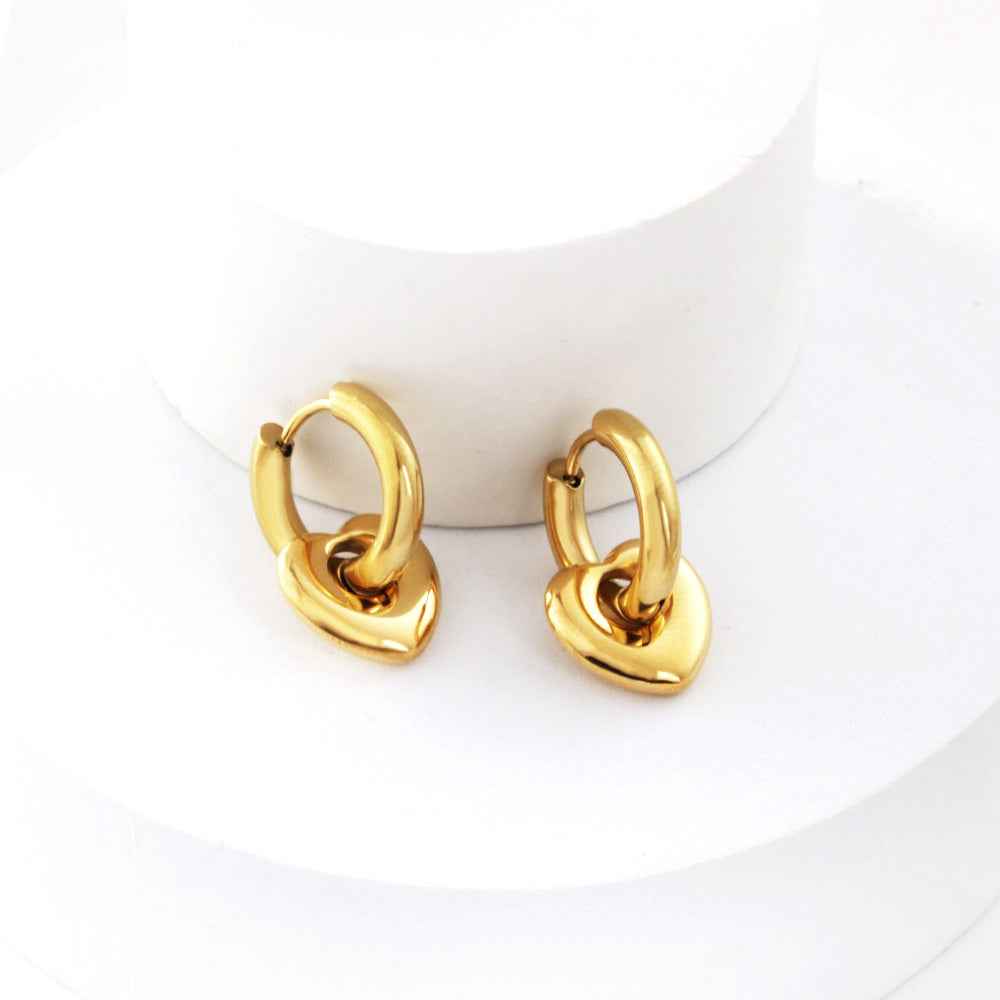 Heartfelt Circle Charm Earrings