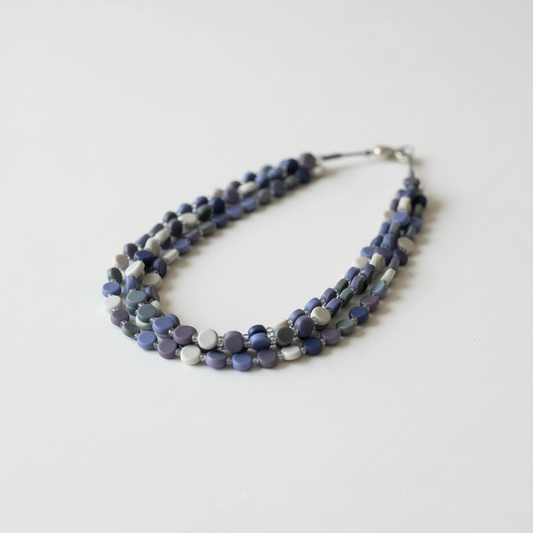 Resin & Glass Bead Disc Necklace