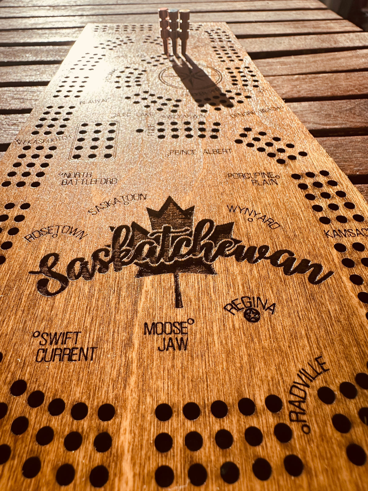 Saskatchewan Map Cribbage Board – 3-Player